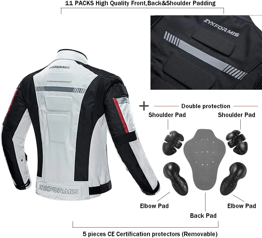 Motorcycle Jacket Motorbike Biker Waterproof Jackets Windproof Full Body Protective Gear Armoured Summer Winter for Men