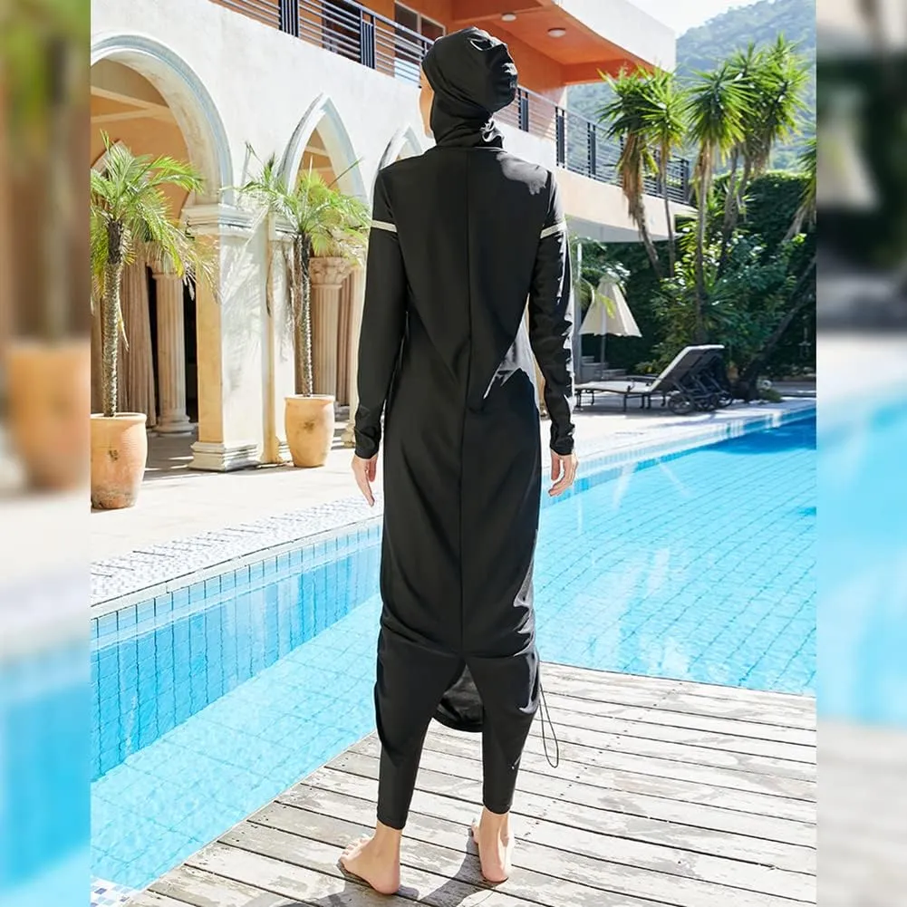 Muslim Swimsuits for Women Modest Islamic Arabic Swimwear Burkini Full Cover Hijab Top Pants Swimming Cap Bathing Suits