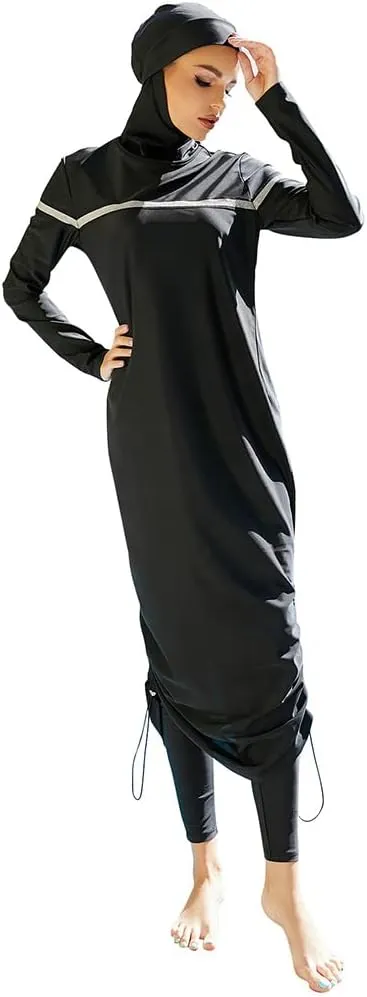 Muslim Swimsuits for Women Modest Islamic Arabic Swimwear Burkini Full Cover Hijab Top Pants Swimming Cap Bathing Suits