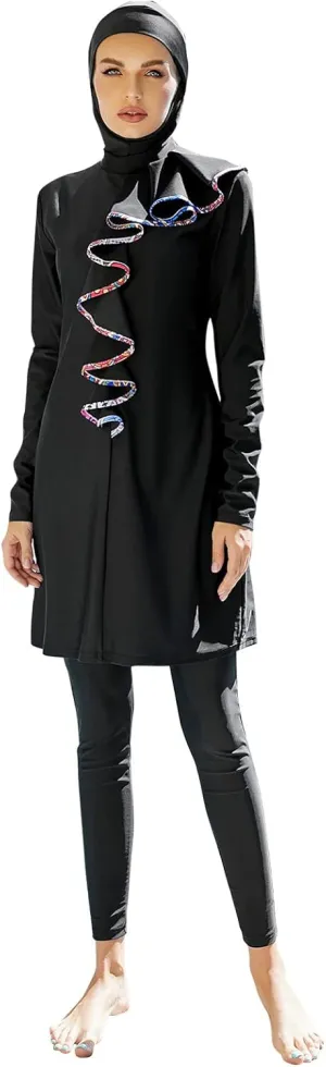 Muslim Swimsuits for Women Modest Islamic Arabic Swimwear Burkini Full Cover Hijab Top Pants Swimming Cap Bathing Suits