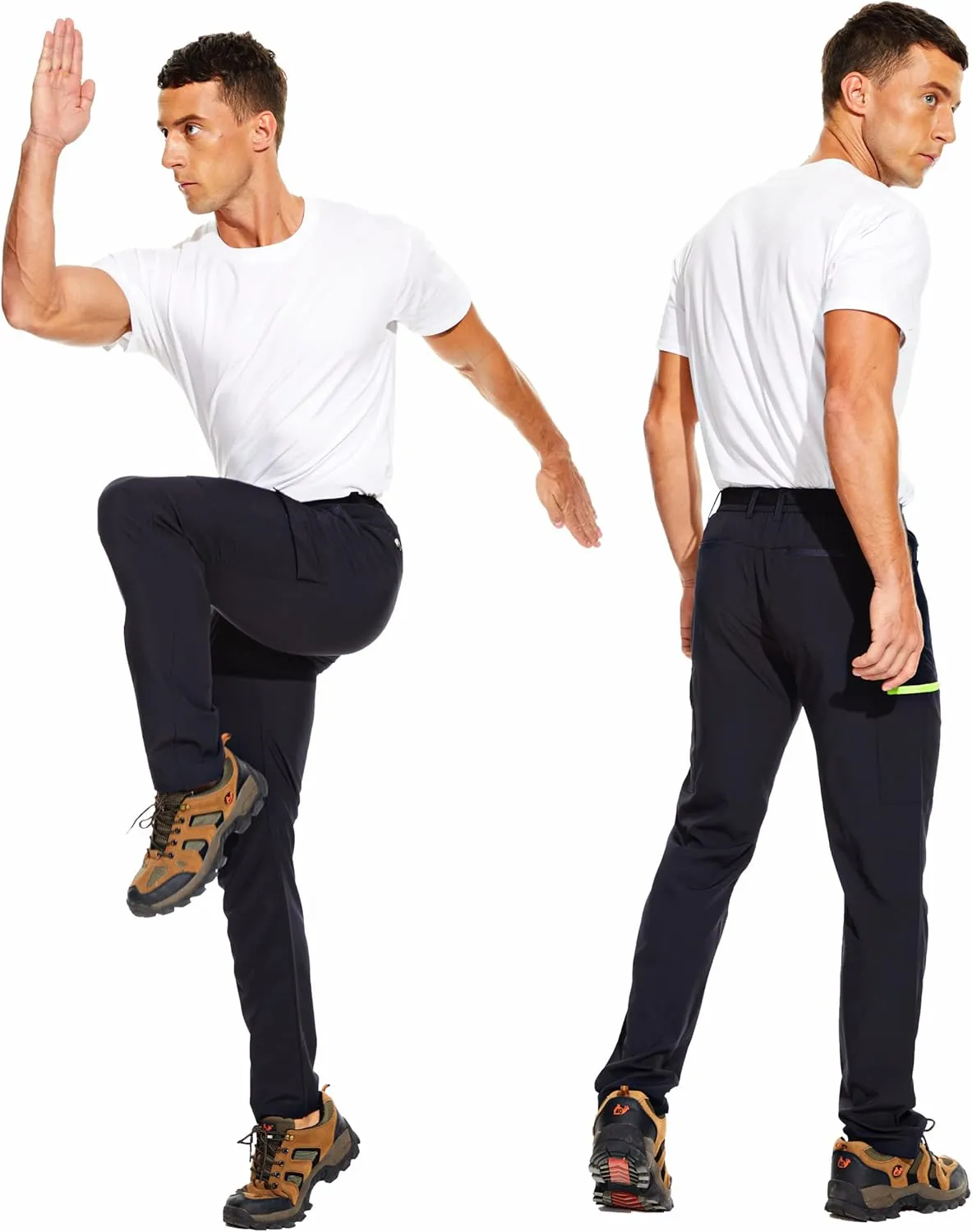 NATUVENIX Hiking Pants for Men, Lightweight Mens Travel Pants Quick Dry Fishing Pants Men Water Resistant Outdoor Pants Work