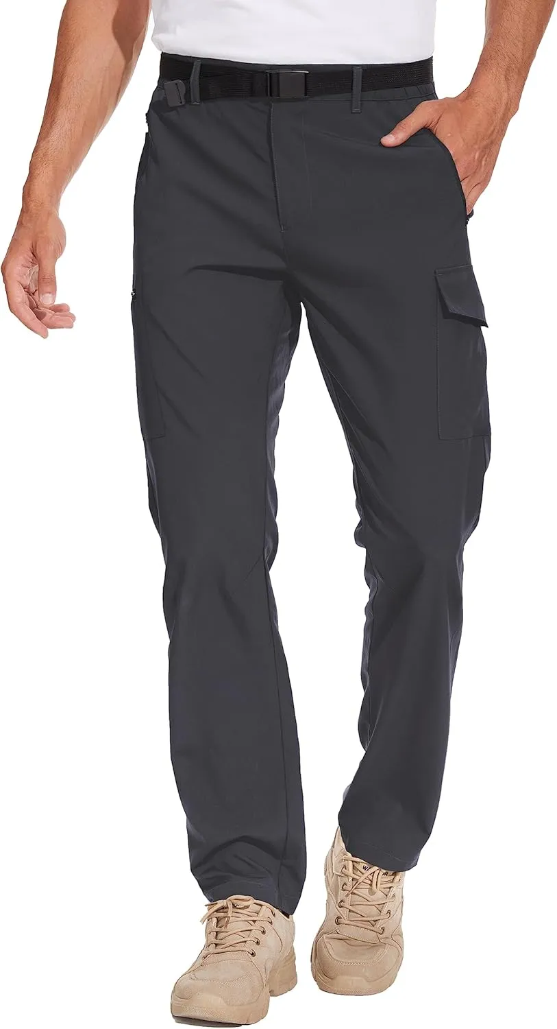 NATUVENIX Hiking Pants for Men, Lightweight Mens Travel Pants Quick Dry Fishing Pants Men Water Resistant Outdoor Pants Work