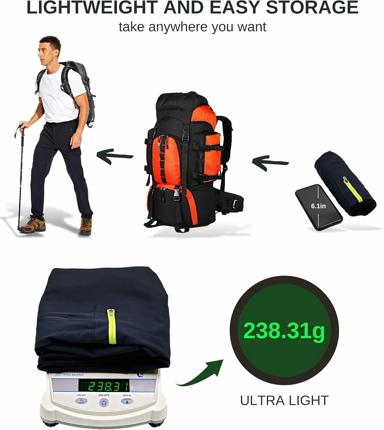 NATUVENIX Hiking Pants for Men, Lightweight Mens Travel Pants Quick Dry Fishing Pants Men Water Resistant Outdoor Pants Work