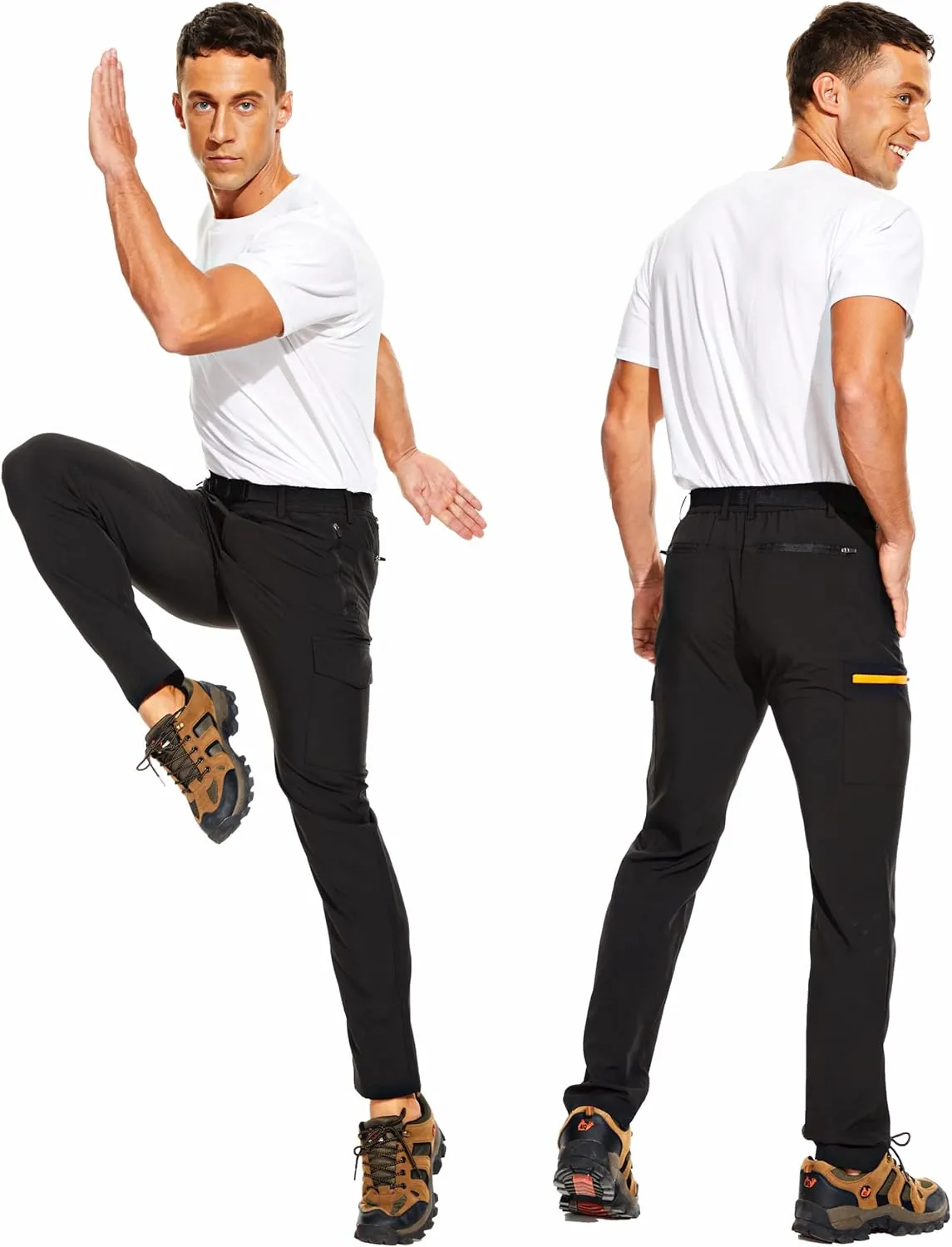 NATUVENIX Hiking Pants for Men, Lightweight Mens Travel Pants Quick Dry Fishing Pants Men Water Resistant Outdoor Pants Work