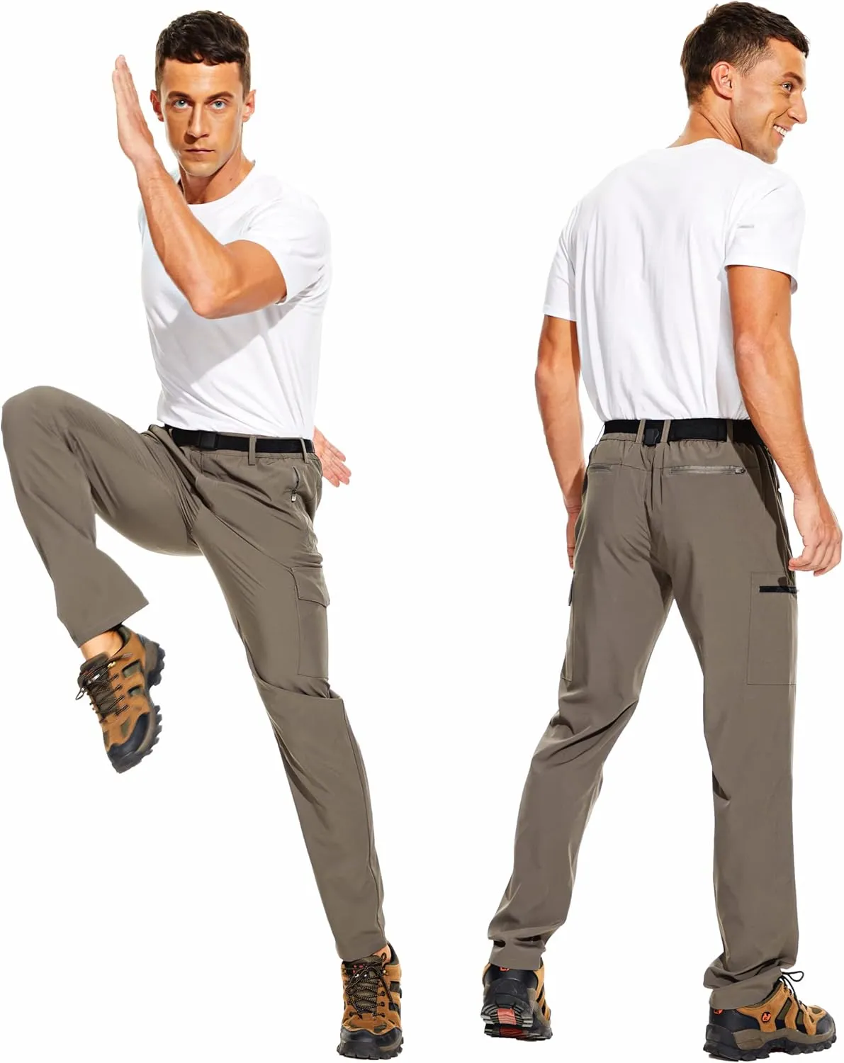 NATUVENIX Hiking Pants for Men, Lightweight Mens Travel Pants Quick Dry Fishing Pants Men Water Resistant Outdoor Pants Work
