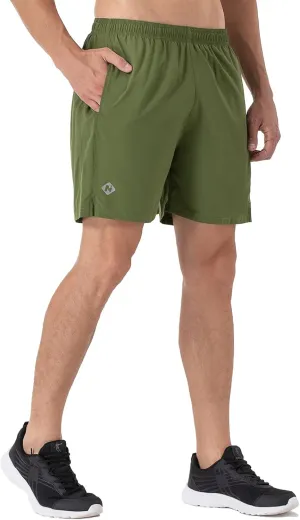 NAVISKIN Men's 5 inch Running Shorts Lightweight Quick Dry Workout Shorts Zipper Pocket