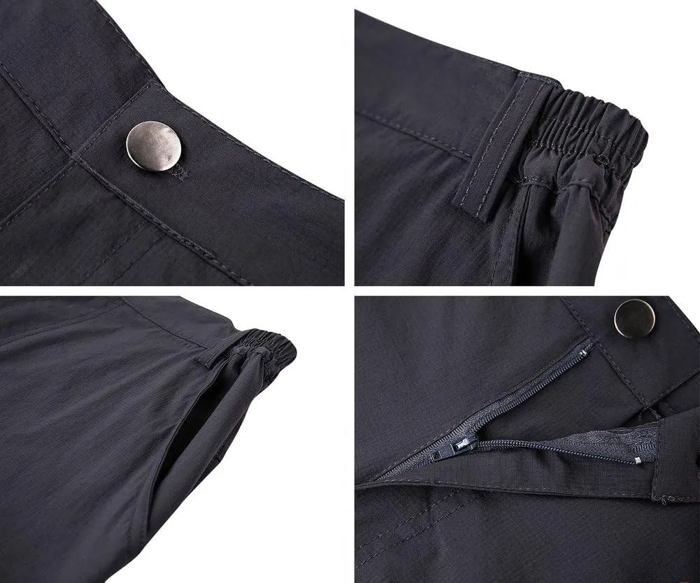 Nonwe Men's Outdoor Quick Dry Water-Resistant Hiking Pants with Drawstring Hem