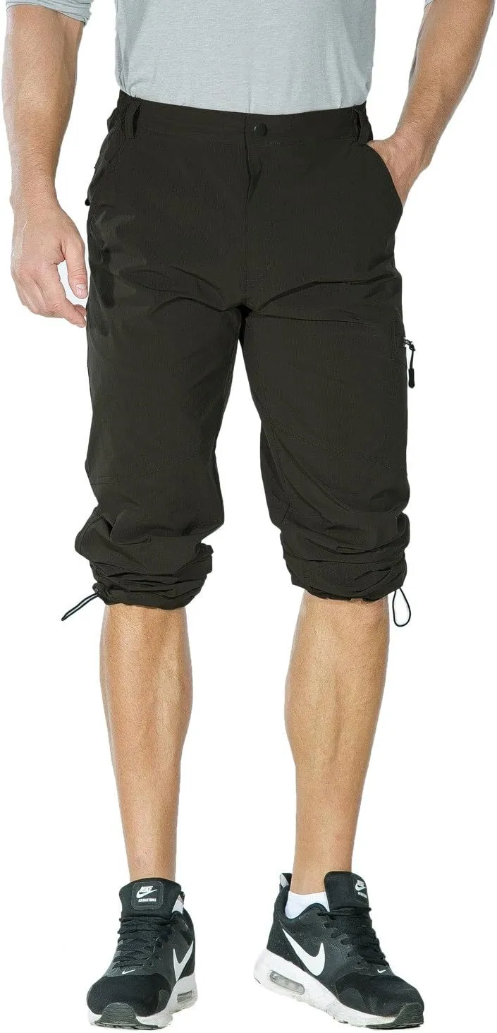 Nonwe Men's Outdoor Quick Dry Water-Resistant Hiking Pants with Drawstring Hem