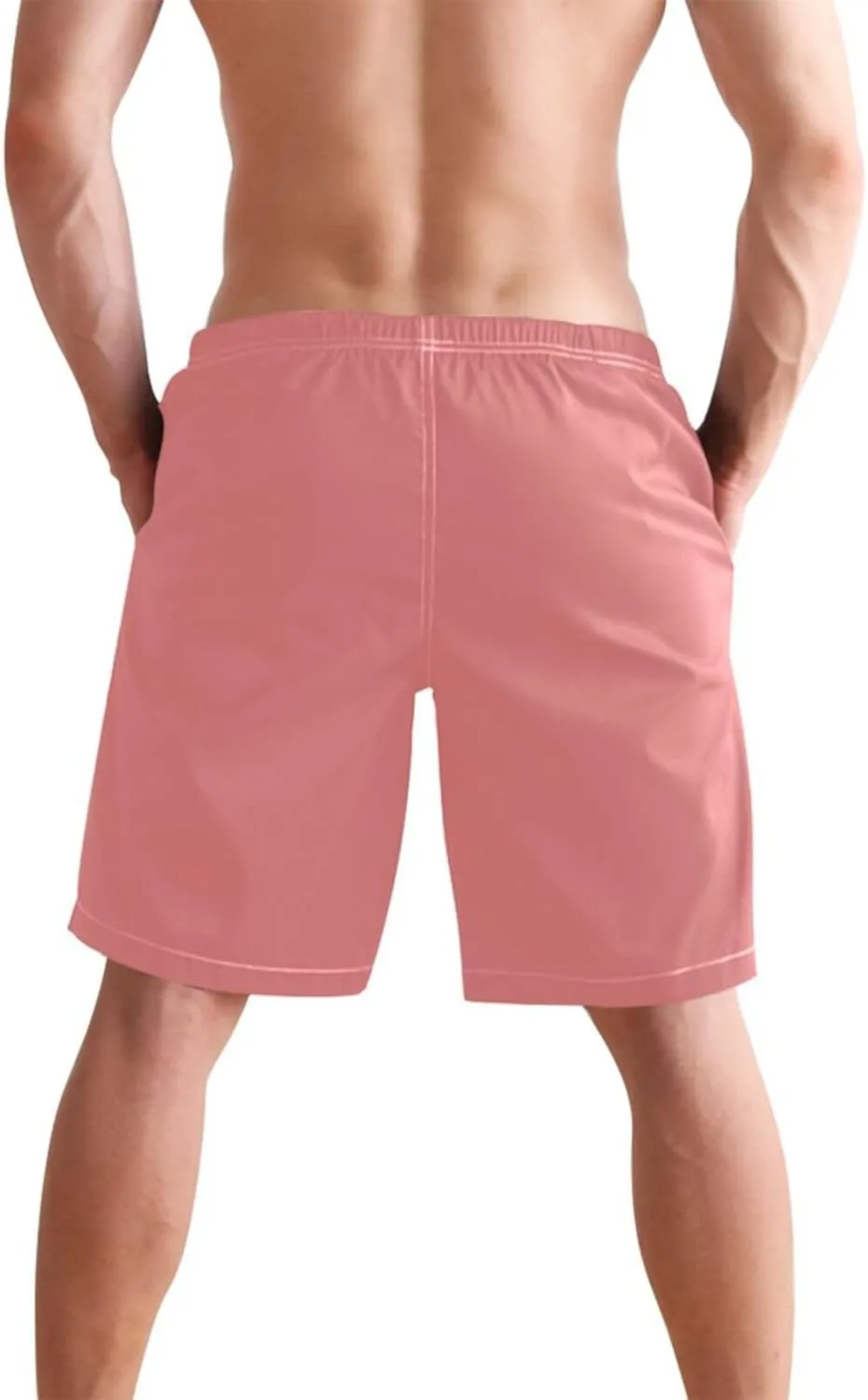 ODAWA Light Steel Blue Swimming Shorts for Men Quick Dry Men Board Shorts with Mesh Liner