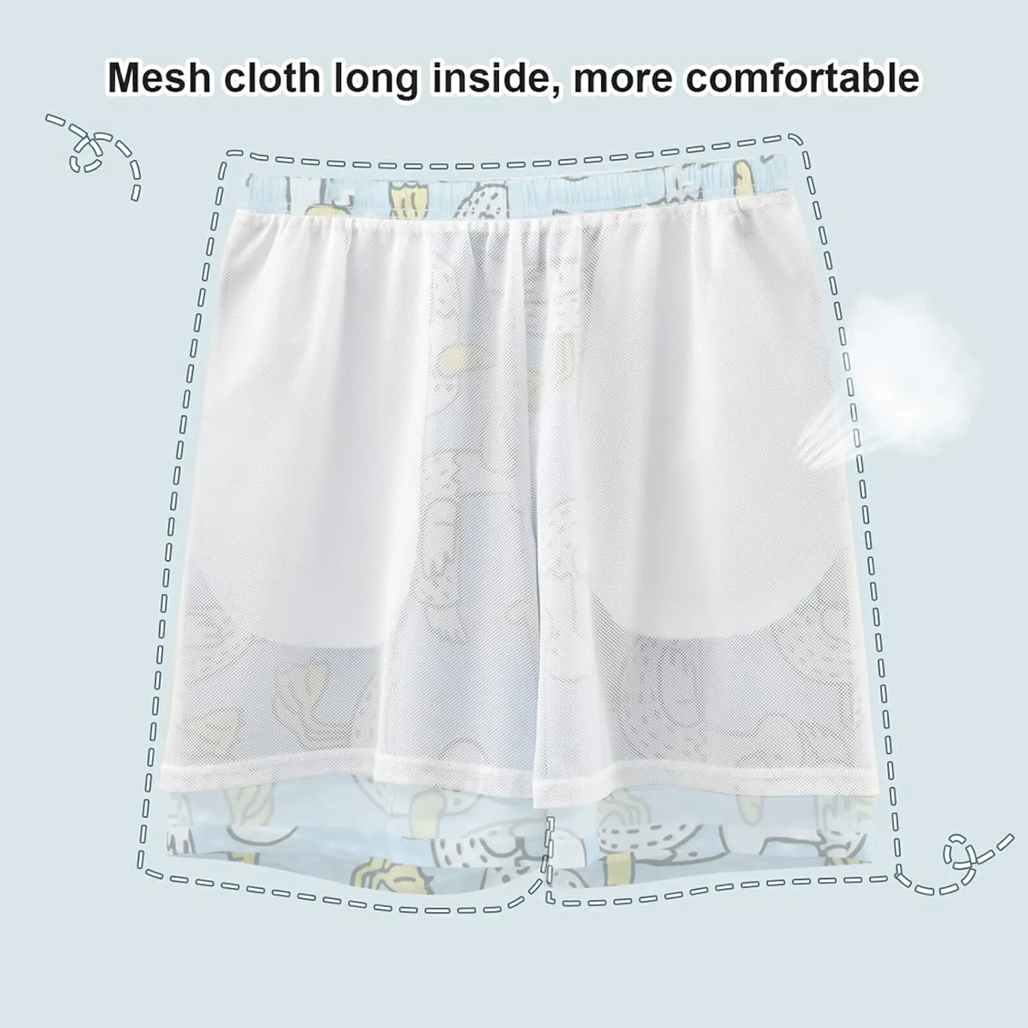 ODAWA Light Steel Blue Swimming Shorts for Men Quick Dry Men Board Shorts with Mesh Liner