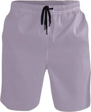 ODAWA Light Steel Blue Swimming Shorts for Men Quick Dry Men Board Shorts with Mesh Liner
