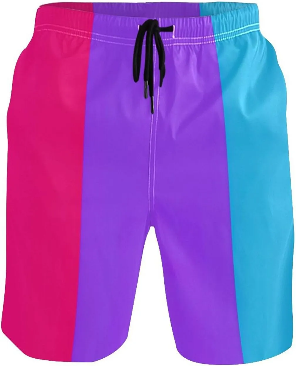 ODAWA Light Steel Blue Swimming Shorts for Men Quick Dry Men Board Shorts with Mesh Liner