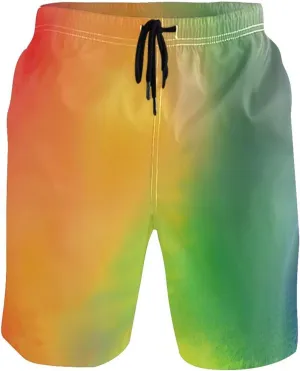 ODAWA Light Steel Blue Swimming Shorts for Men Quick Dry Men Board Shorts with Mesh Liner