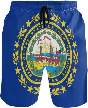 ODAWA Ohio Flag Boardshorts for Men, Mens Beach Shorts Mesh Lining Men Swimming Shorts with Pockets