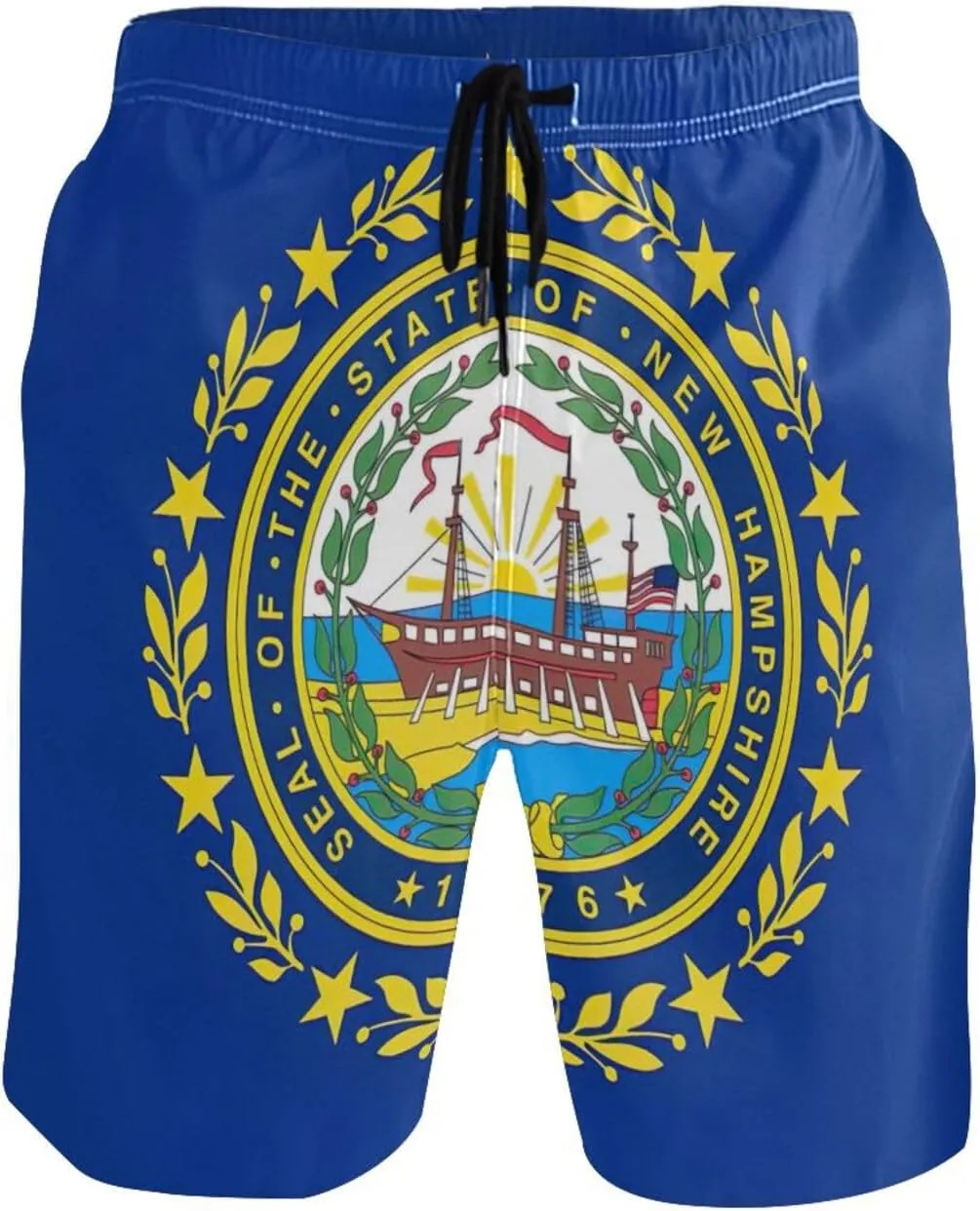 ODAWA Ohio Flag Boardshorts for Men, Mens Beach Shorts Mesh Lining Men Swimming Shorts with Pockets