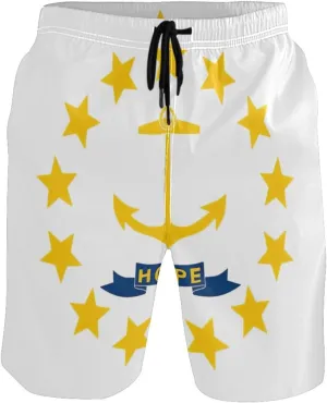 ODAWA Ohio Flag Boardshorts for Men, Mens Beach Shorts Mesh Lining Men Swimming Shorts with Pockets