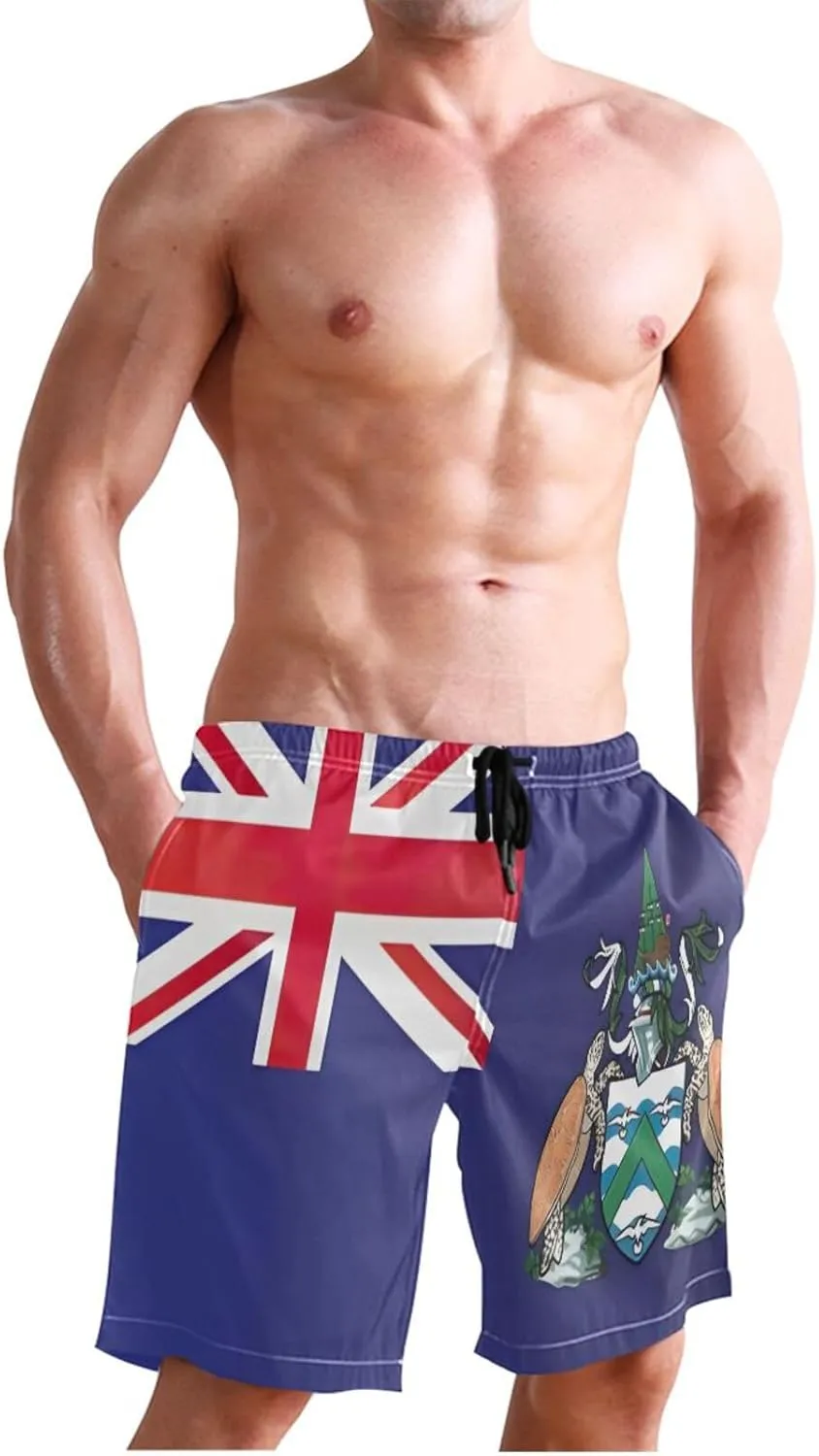 ODAWA Tennessee State Flag Swimming Shorts for Men Quick Dry Mens Beach Shorts with Mesh Liner