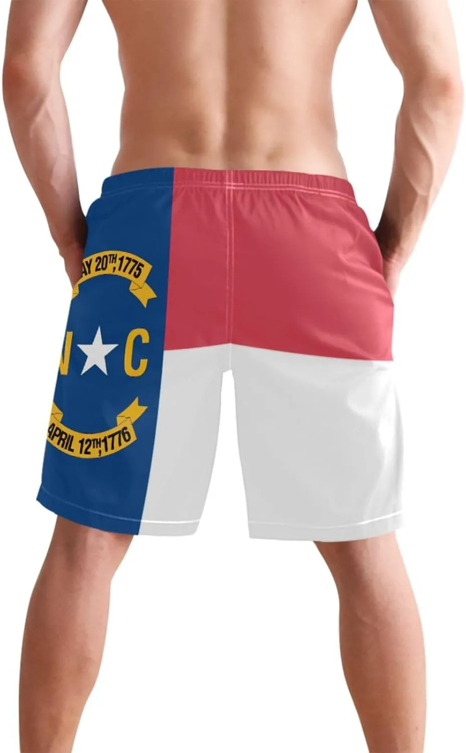 ODAWA Tennessee State Flag Swimming Shorts for Men Quick Dry Mens Beach Shorts with Mesh Liner