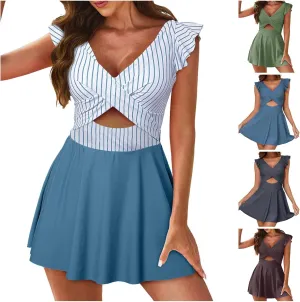 One Piece Bathing Suit for Women High Cut Brazilian Bathing Suit One Piece Strappy V Neck Monokini Sexy Swimwear