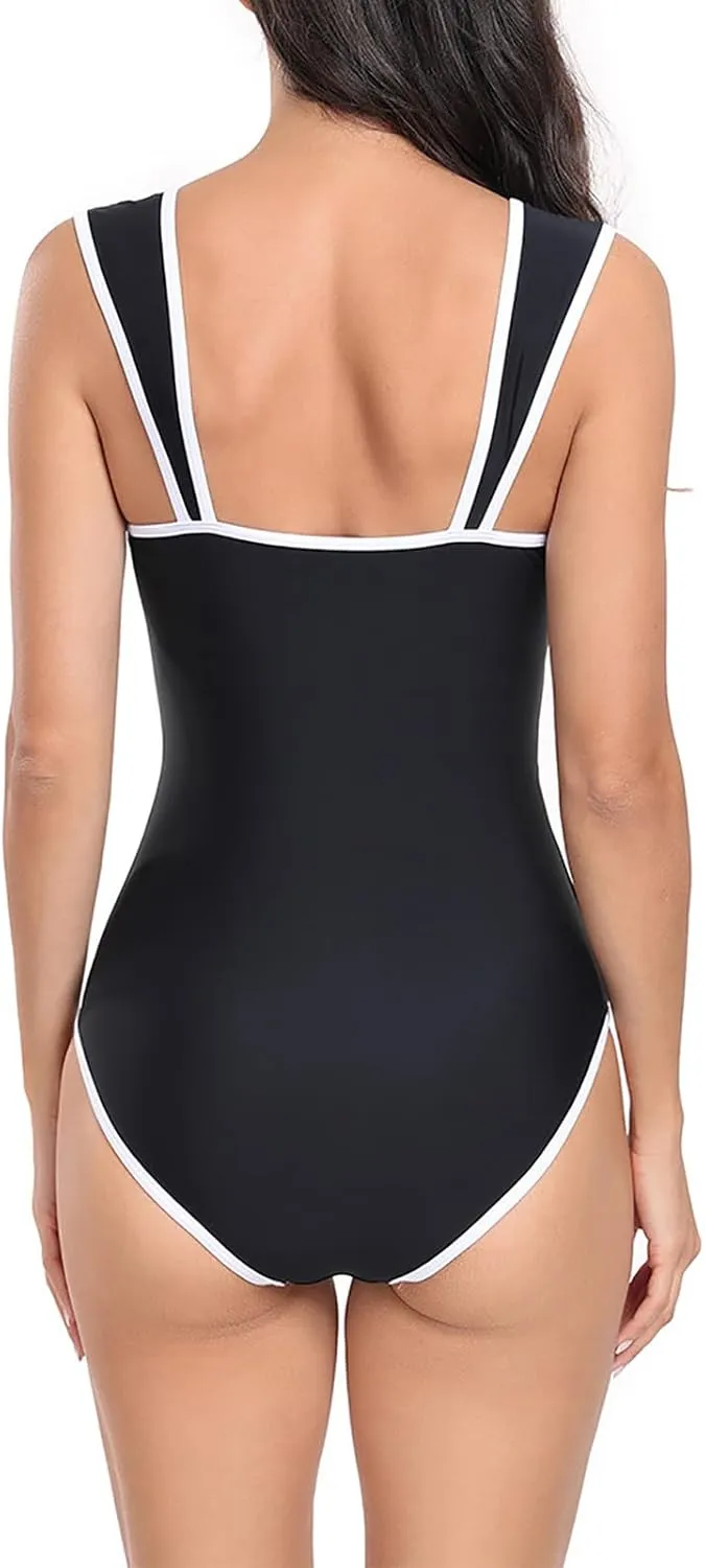 One Piece Swimsuit Women High Waisted Tummy Control Swimwear Slimming Swimsuits Backless Sexy Suspenders Bathing Suits