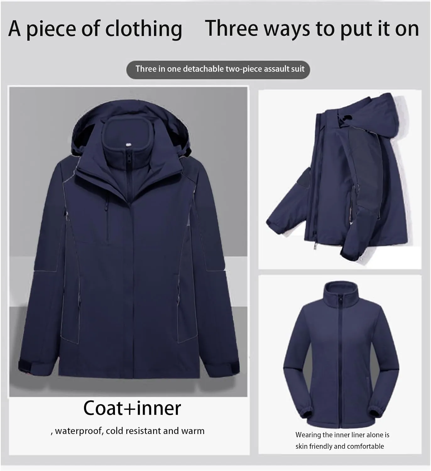 Outdoor Rain Jacket for Women Lightweight Waterproof Raincoat with Hood Cycling Bike Jacket Warm Windbreakers