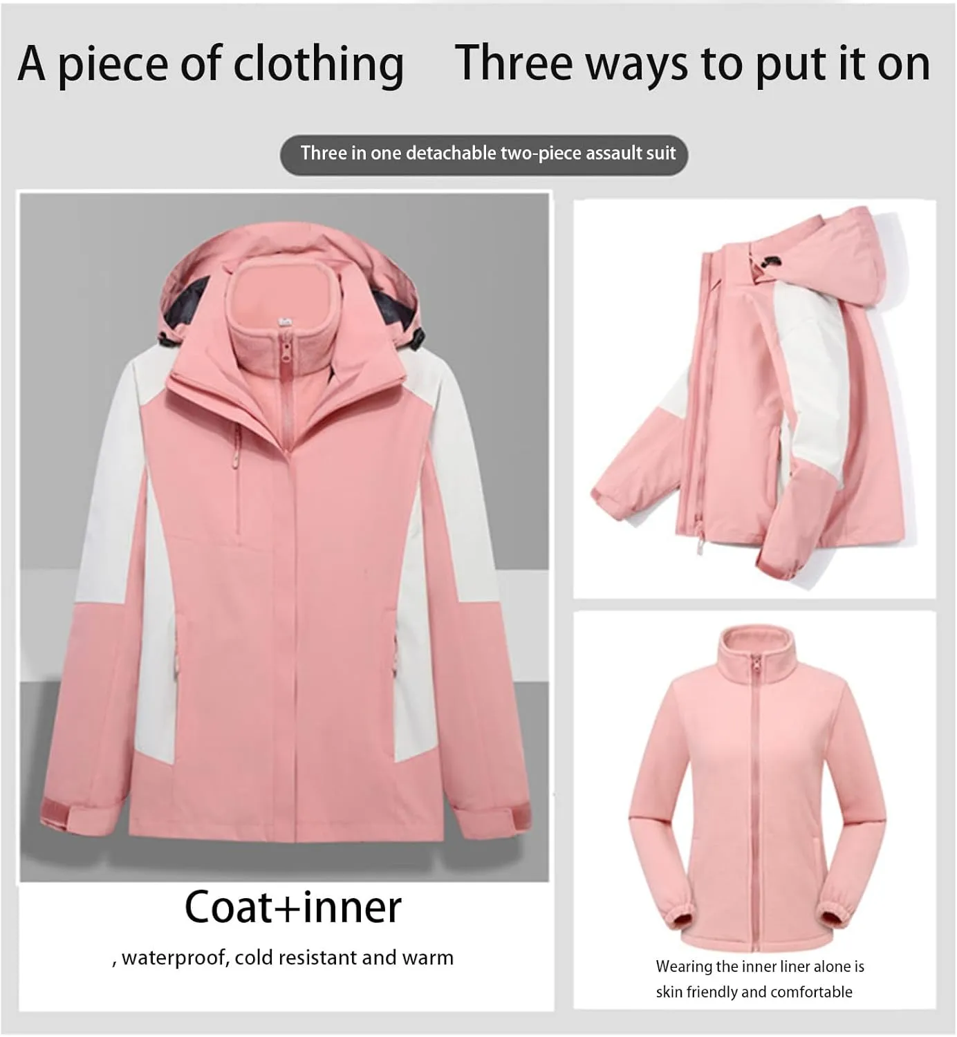 Outdoor Rain Jacket for Women Lightweight Waterproof Raincoat with Hood Cycling Bike Jacket Warm Windbreakers