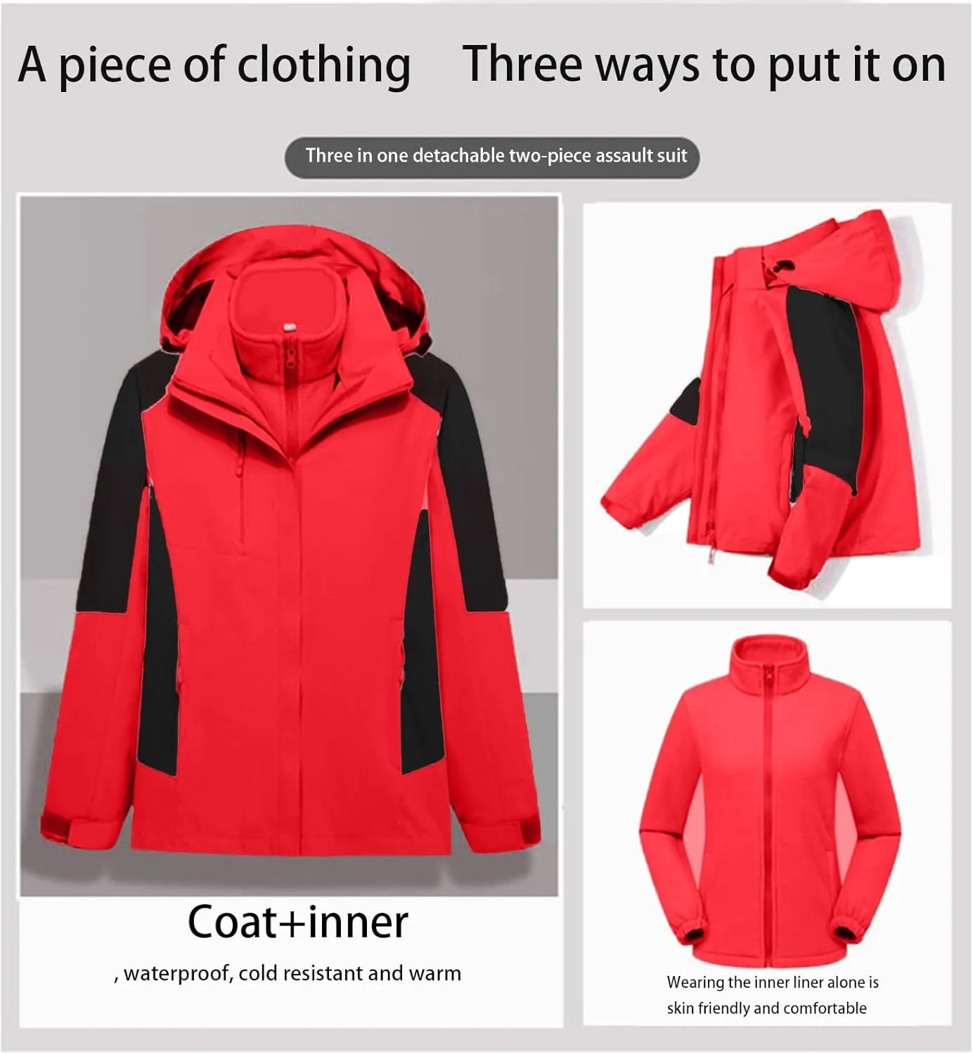 Outdoor Rain Jacket for Women Lightweight Waterproof Raincoat with Hood Cycling Bike Jacket Warm Windbreakers