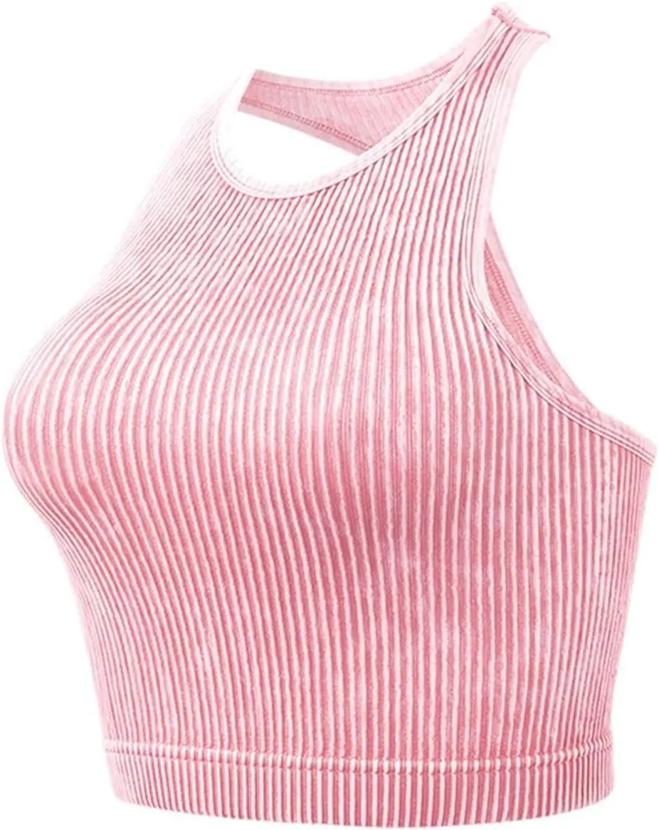Padded Sports Bras for Women Push Up Seamless Gathering Sexy Back Underwear Running Quick Dry with Vertical Stripes