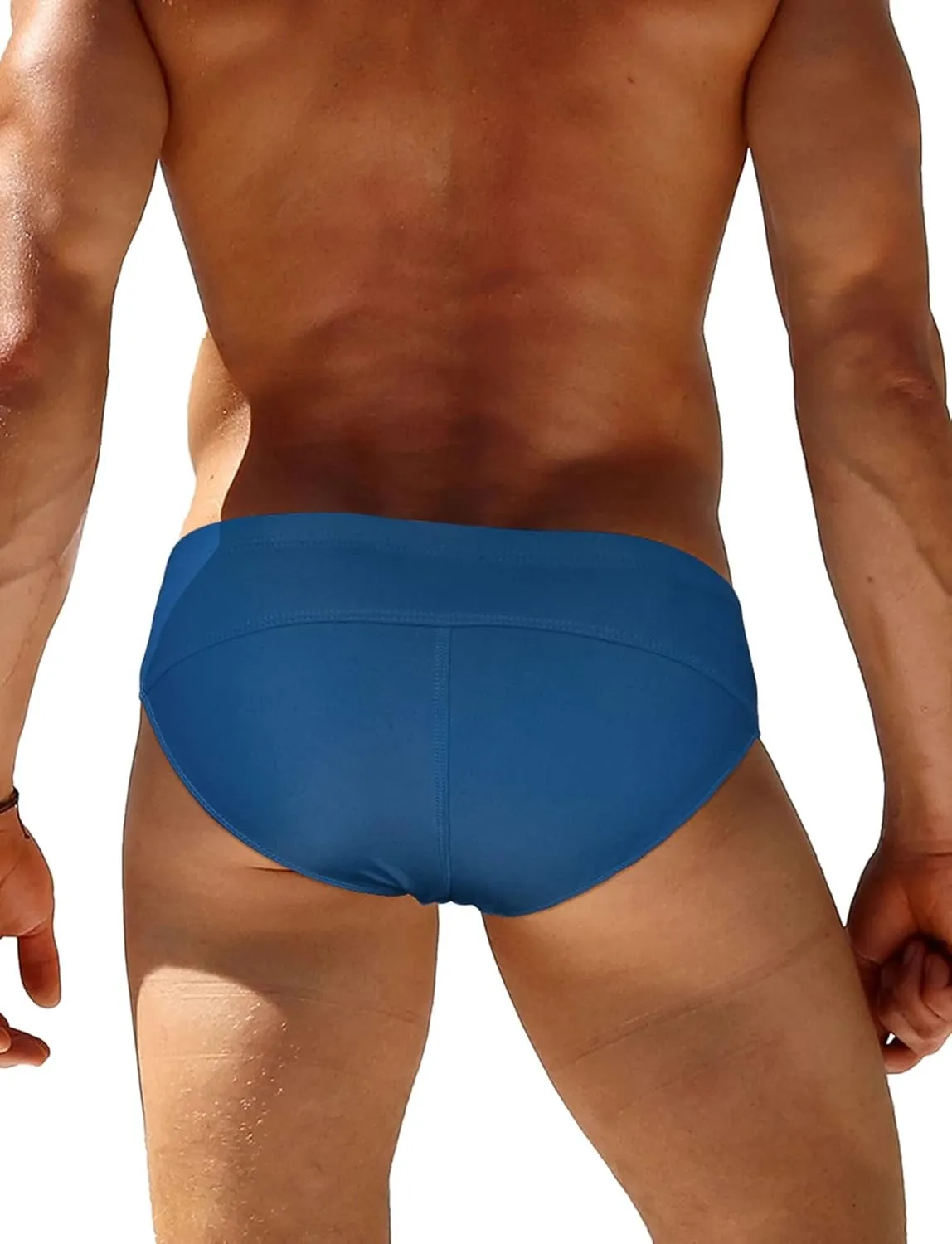 Panegy Men's Sexy Thong Swimwear Bikini Briefs Padded Swim Briefs Metal Hook & Ring Swimsuit