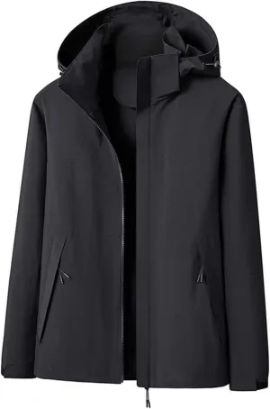 Patchwork Windbreakers for Men Big and Tall Rain Jackets with Zipper Pockets Sports Mountain Jackets Windproof Coat