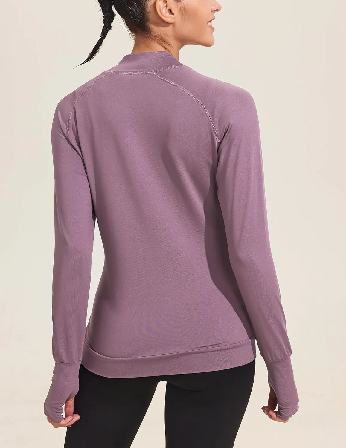 PINSPARK Lightweight Workout Jackets Womens Full Zip Slim Fit Athletic Running Jacket with Thumb Holes