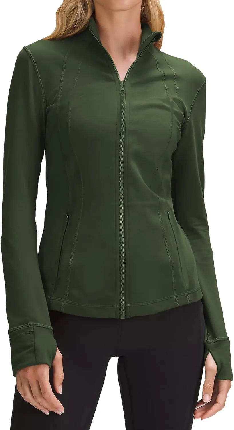 PINSPARK Women's Running Jacket Athletic Full Zip Lightweight Track Jackets Slim Fit Yoga Workout Tops