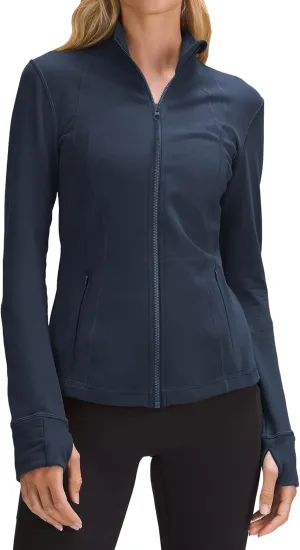PINSPARK Women's Running Jacket Athletic Full Zip Lightweight Track Jackets Slim Fit Yoga Workout Tops