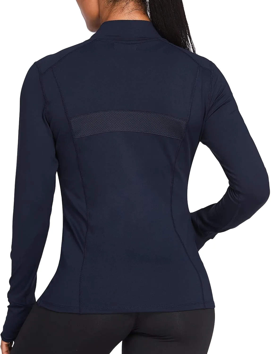 PINSPARK Women's Track Jacket Breathable Running Jacket Zip Up Sportswear Slim Fit Workout Tops