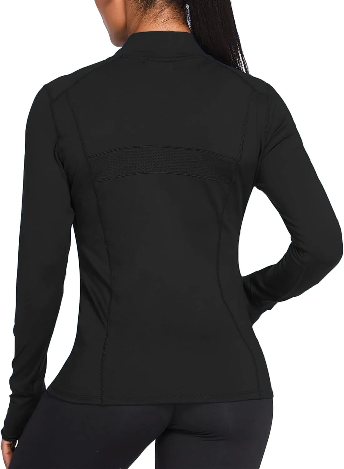 PINSPARK Women's Track Jackets Breathable Running Jacket Zip Up Sportswear Slim Fit Workout Tops