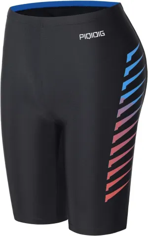 PIQIDIG Youth Boys Swim Jammers Solid Swimsuit Quick Dry Athletic Swimming Shorts UPF 50  Sun Protection
