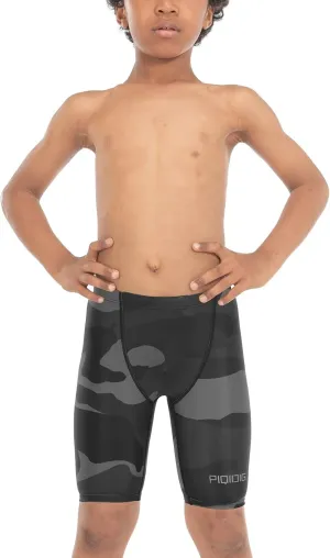 PIQIDIG Youth Boys Swim Jammers Solid Swimsuit Quick Dry Athletic Swimming Shorts UPF 50  Sun Protection