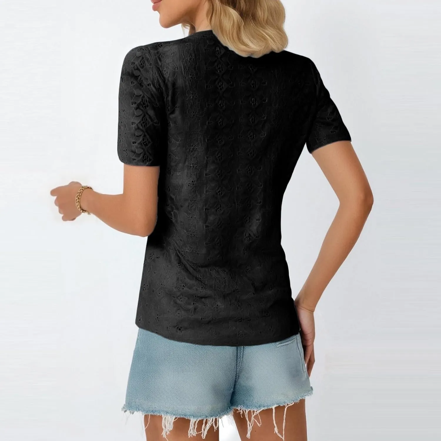 Plus Size Summer Gym Tops Women Fashion Short Sleeve Loose Fitting Comfort Tshirt Women's V Neck Coloured