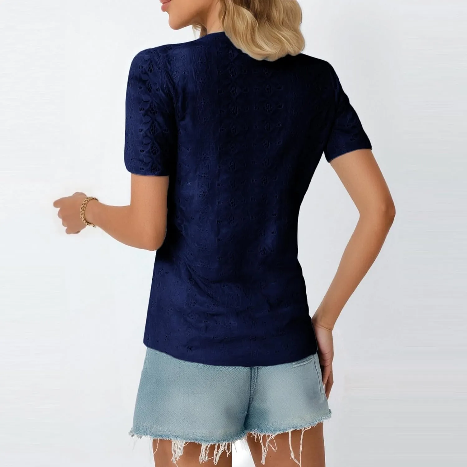 Plus Size Summer Gym Tops Women Fashion Short Sleeve Loose Fitting Comfort Tshirt Women's V Neck Coloured