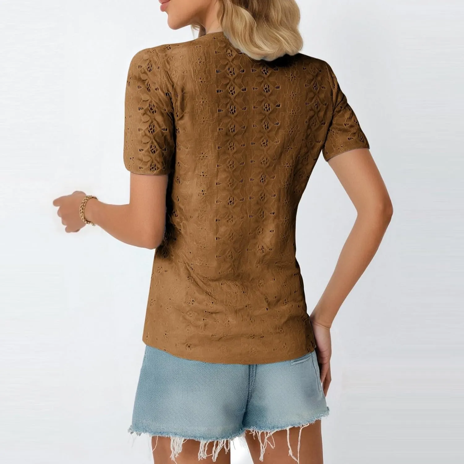 Plus Size Summer Gym Tops Women Fashion Short Sleeve Loose Fitting Comfort Tshirt Women's V Neck Coloured