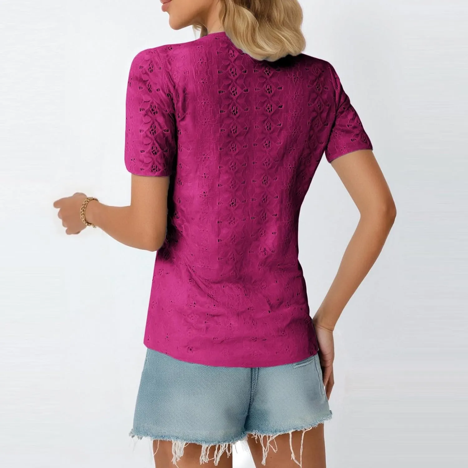 Plus Size Summer Gym Tops Women Fashion Short Sleeve Loose Fitting Comfort Tshirt Women's V Neck Coloured