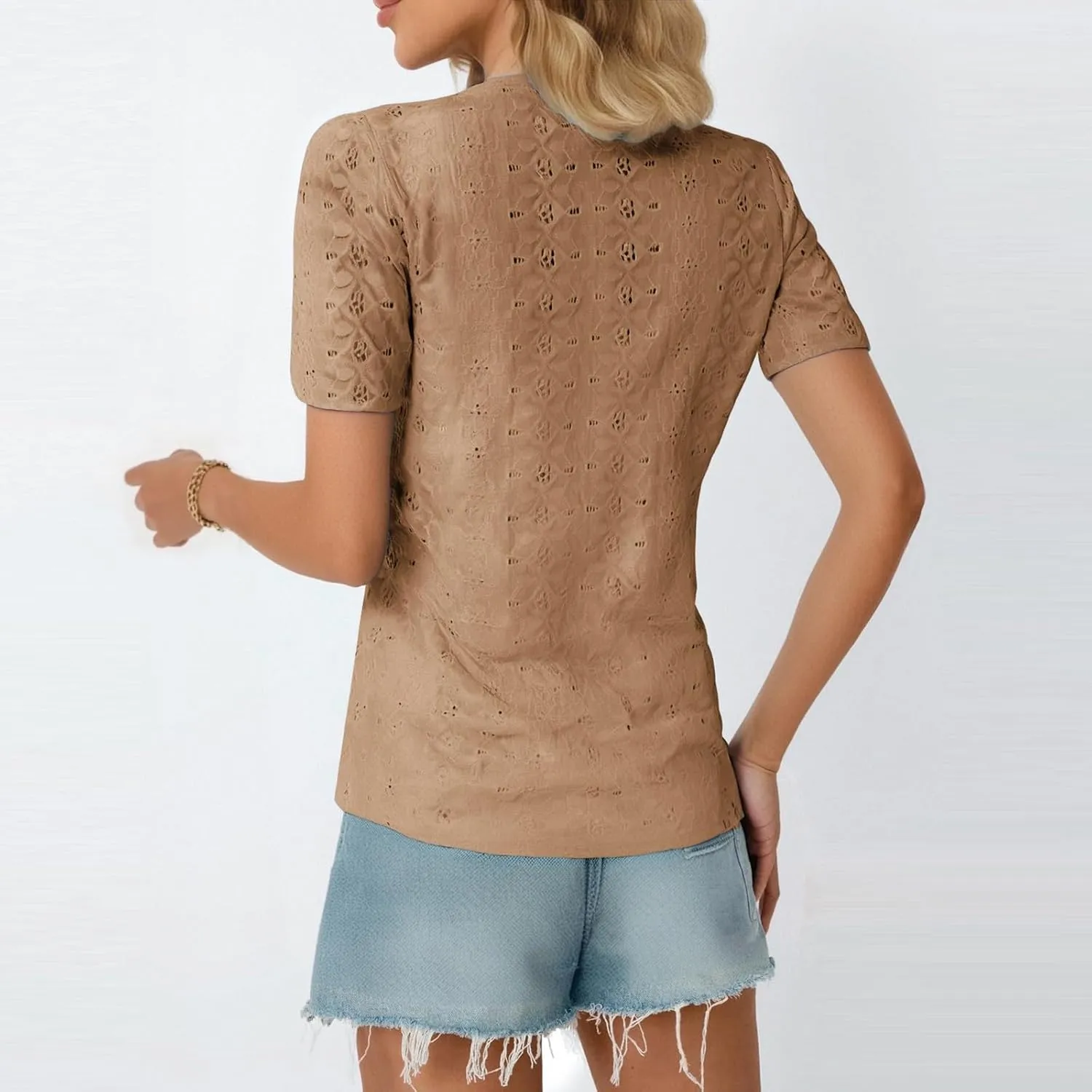 Plus Size Summer Gym Tops Women Fashion Short Sleeve Loose Fitting Comfort Tshirt Women's V Neck Coloured