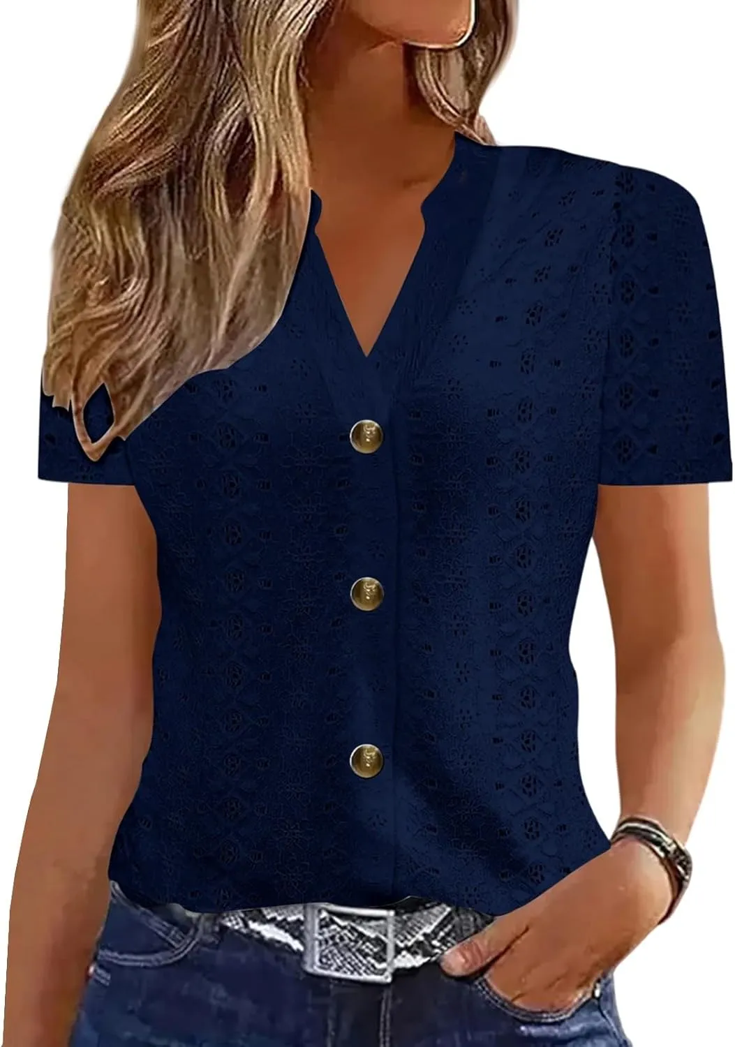 Plus Size Summer Gym Tops Women Fashion Short Sleeve Loose Fitting Comfort Tshirt Women's V Neck Coloured