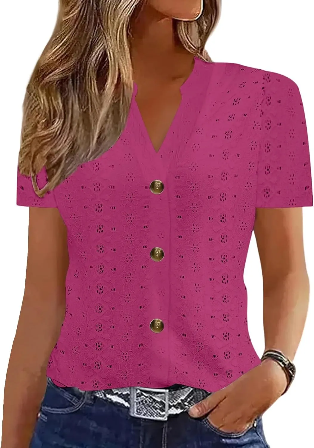 Plus Size Summer Gym Tops Women Fashion Short Sleeve Loose Fitting Comfort Tshirt Women's V Neck Coloured