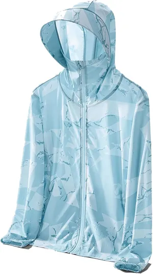 Plus Size Sun Protection Shirt for Women Zip Up Long Sleeve Print Sun Jackets Fishing Hiking Outdoor Performance Top