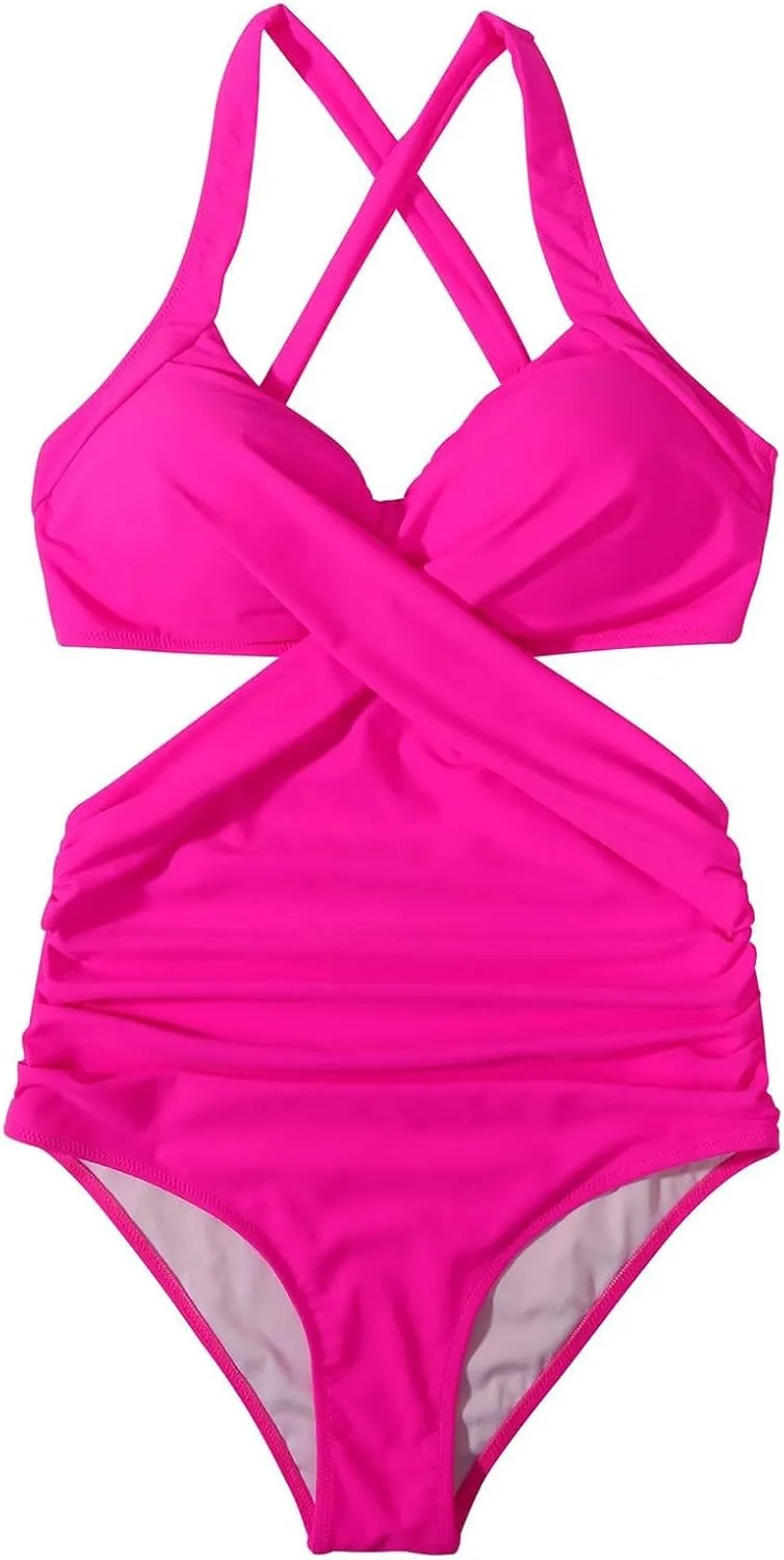 PTOLOCIF Thong Swimsuits for Women Mock Neck Zipper Short Sleeve Bathing Suit Cute Swimsuits High Waist Ruched Swimwear