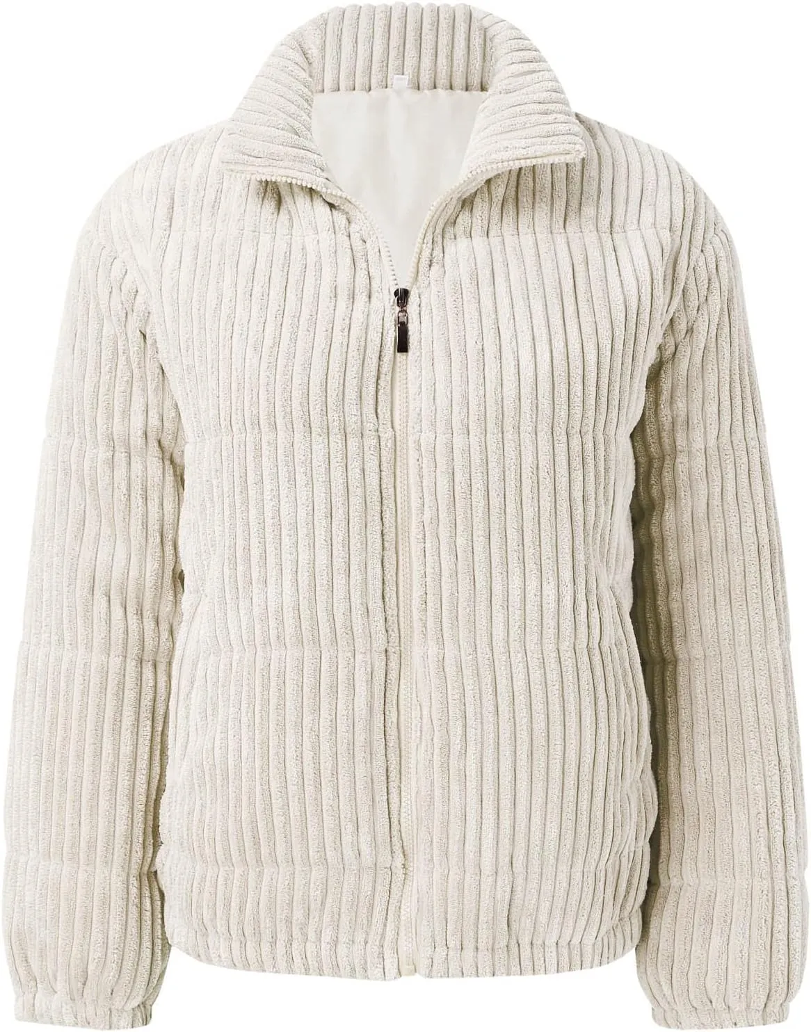 Quilted Jacket for Women Long Sleeve Zipper Puffer Jackets Loose Comfy Outdoor Tour Overcoat 2024 Winter Warm Outwear