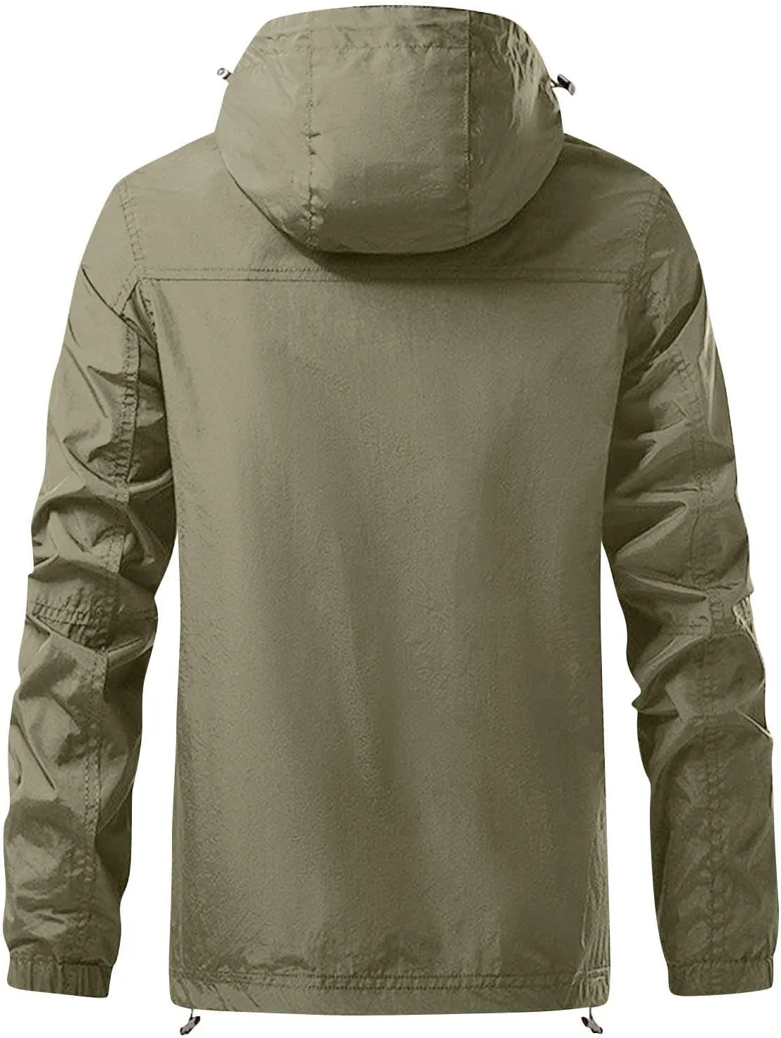 Rain Jacket Mens Lightweight Waterproof Casual Bomber Windbreaker Coat Full Zip Hooded Warm Jackets for Hiking Travel