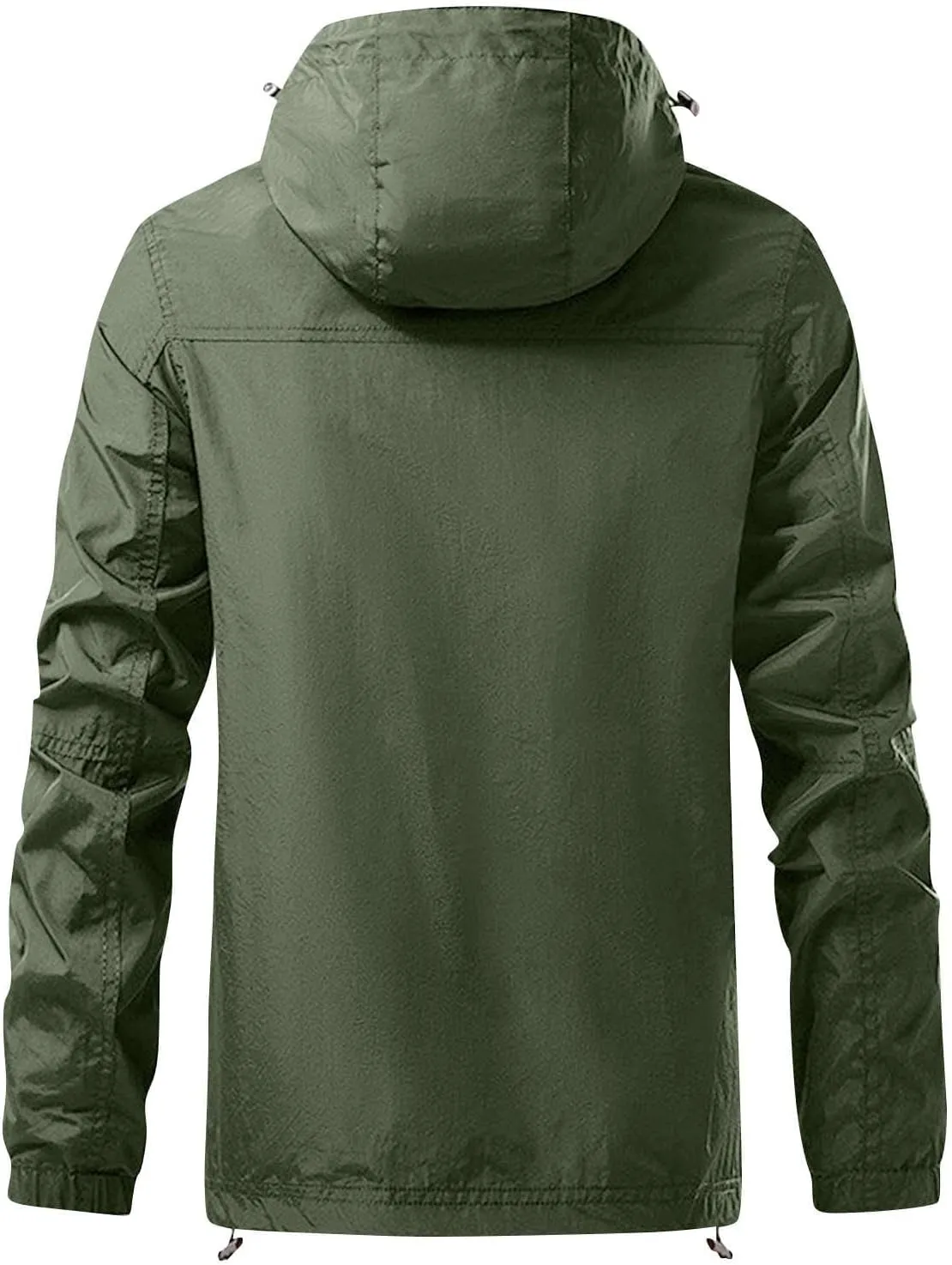 Rain Jacket Mens Lightweight Waterproof Casual Bomber Windbreaker Coat Full Zip Hooded Warm Jackets for Hiking Travel
