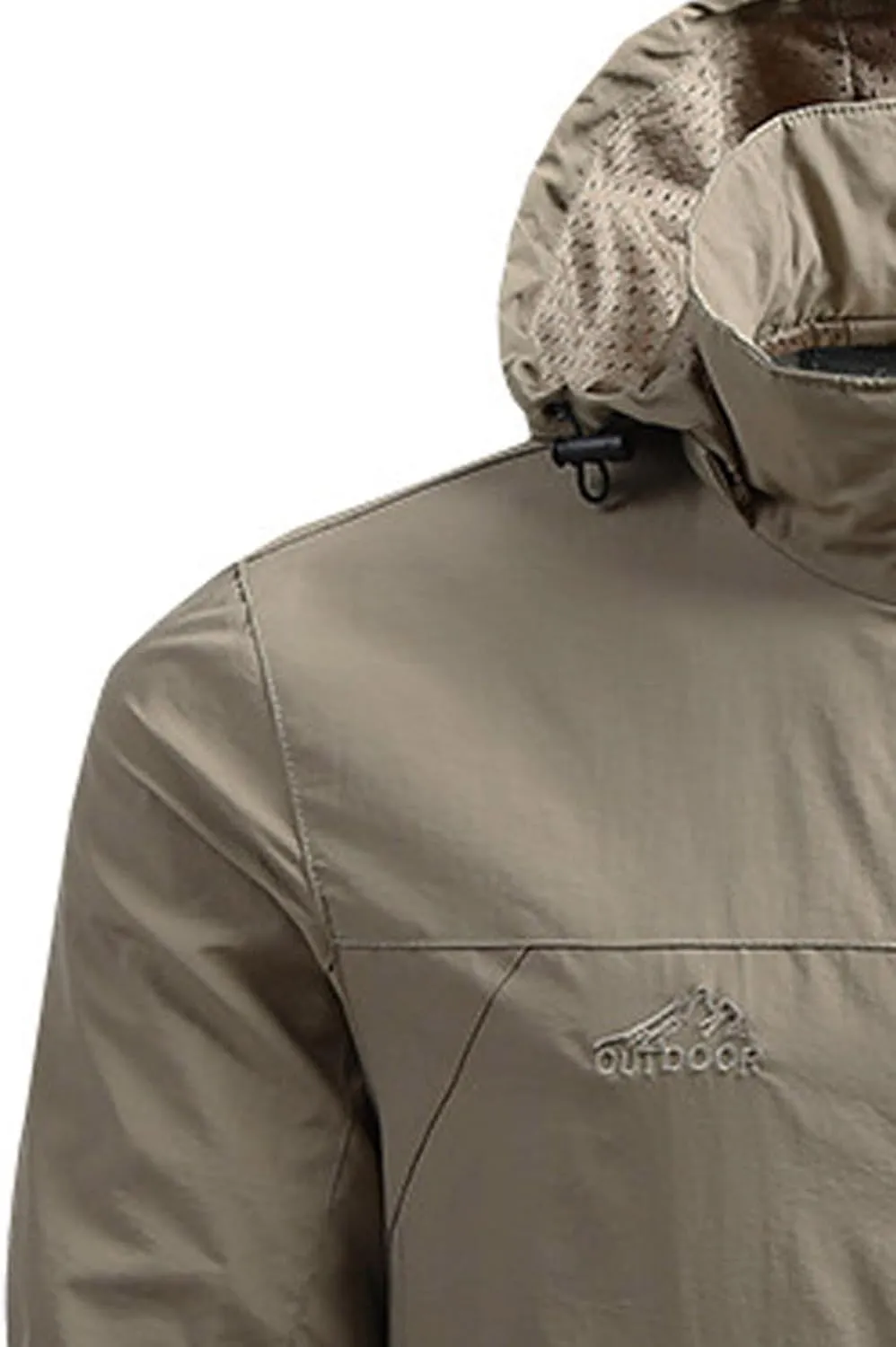 Rain Jacket Mens Water Lightweight Hooded Hiking Running Jackets Water Resistant Fall Full Zip Windbreaker Sportwear